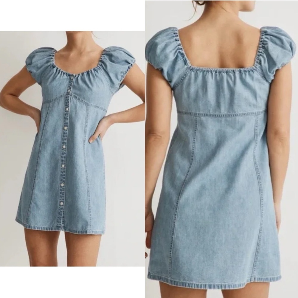 Madewell Denim Margie Mini Dress in Bevy Wash Size 10
